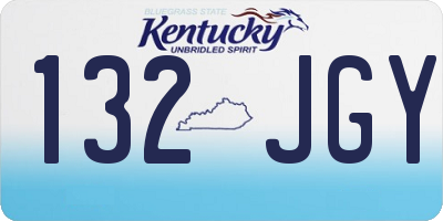 KY license plate 132JGY