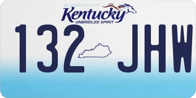 KY license plate 132JHW