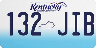 KY license plate 132JIB
