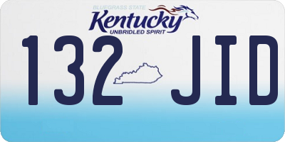 KY license plate 132JID