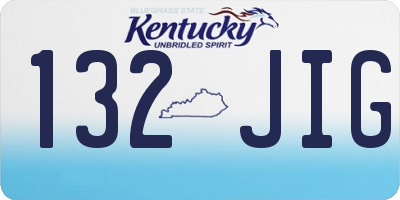 KY license plate 132JIG