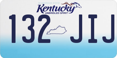 KY license plate 132JIJ