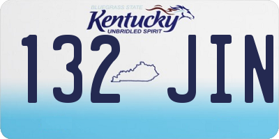 KY license plate 132JIN