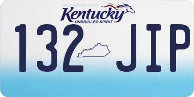 KY license plate 132JIP