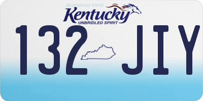 KY license plate 132JIY