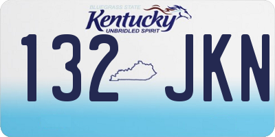 KY license plate 132JKN