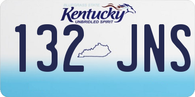 KY license plate 132JNS