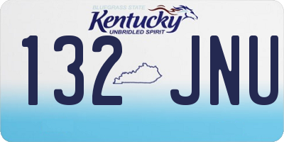 KY license plate 132JNU