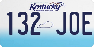 KY license plate 132JOE