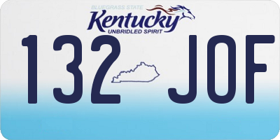 KY license plate 132JOF