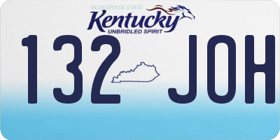 KY license plate 132JOH