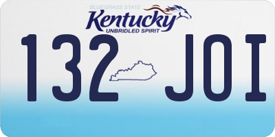 KY license plate 132JOI