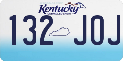 KY license plate 132JOJ