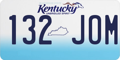 KY license plate 132JOM