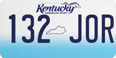 KY license plate 132JOR