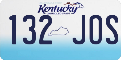 KY license plate 132JOS