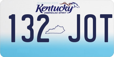 KY license plate 132JOT