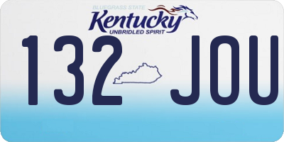 KY license plate 132JOU