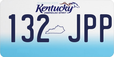 KY license plate 132JPP