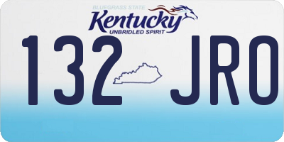 KY license plate 132JRO