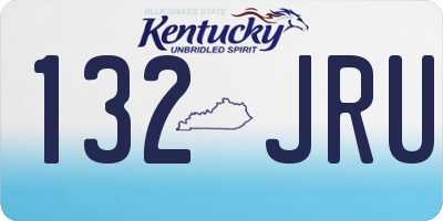 KY license plate 132JRU