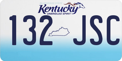 KY license plate 132JSC