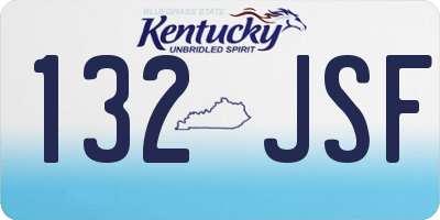 KY license plate 132JSF