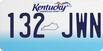 KY license plate 132JWN
