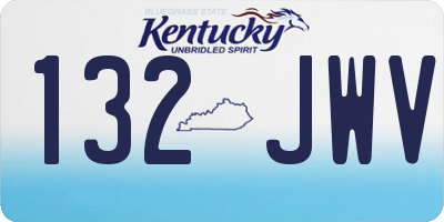 KY license plate 132JWV