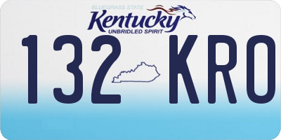 KY license plate 132KRO
