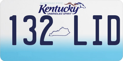 KY license plate 132LID