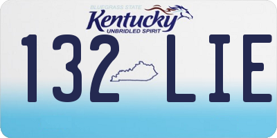 KY license plate 132LIE