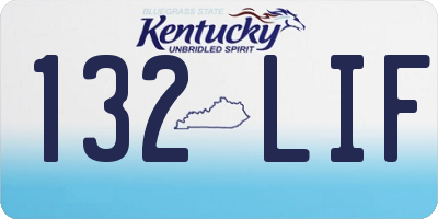 KY license plate 132LIF