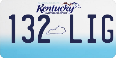 KY license plate 132LIG