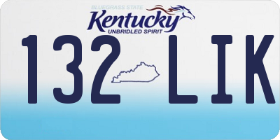 KY license plate 132LIK