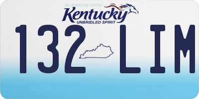 KY license plate 132LIM
