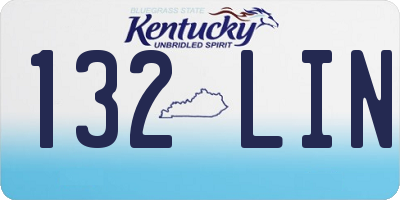 KY license plate 132LIN