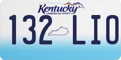 KY license plate 132LIO