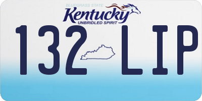KY license plate 132LIP