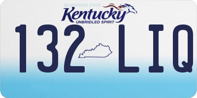 KY license plate 132LIQ