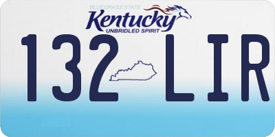 KY license plate 132LIR