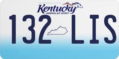 KY license plate 132LIS