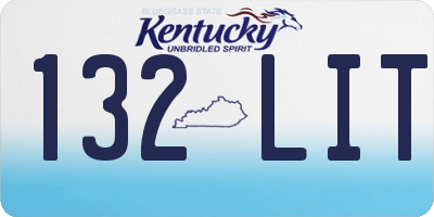 KY license plate 132LIT