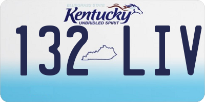 KY license plate 132LIV