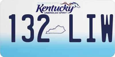 KY license plate 132LIW