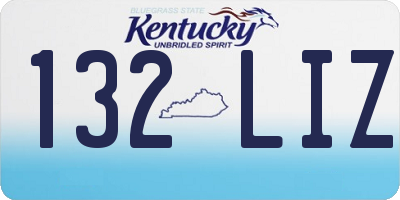 KY license plate 132LIZ