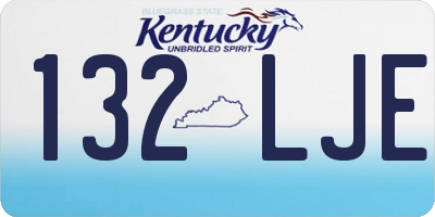 KY license plate 132LJE