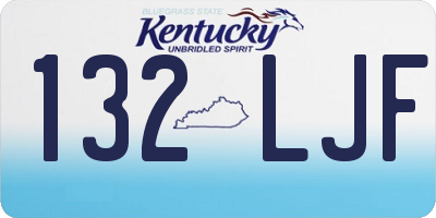 KY license plate 132LJF