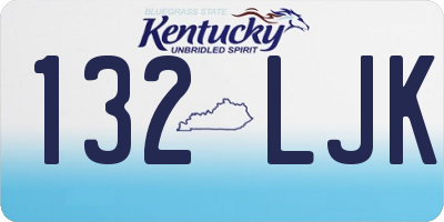KY license plate 132LJK