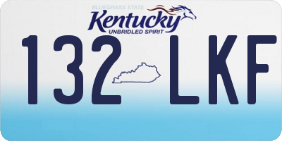 KY license plate 132LKF